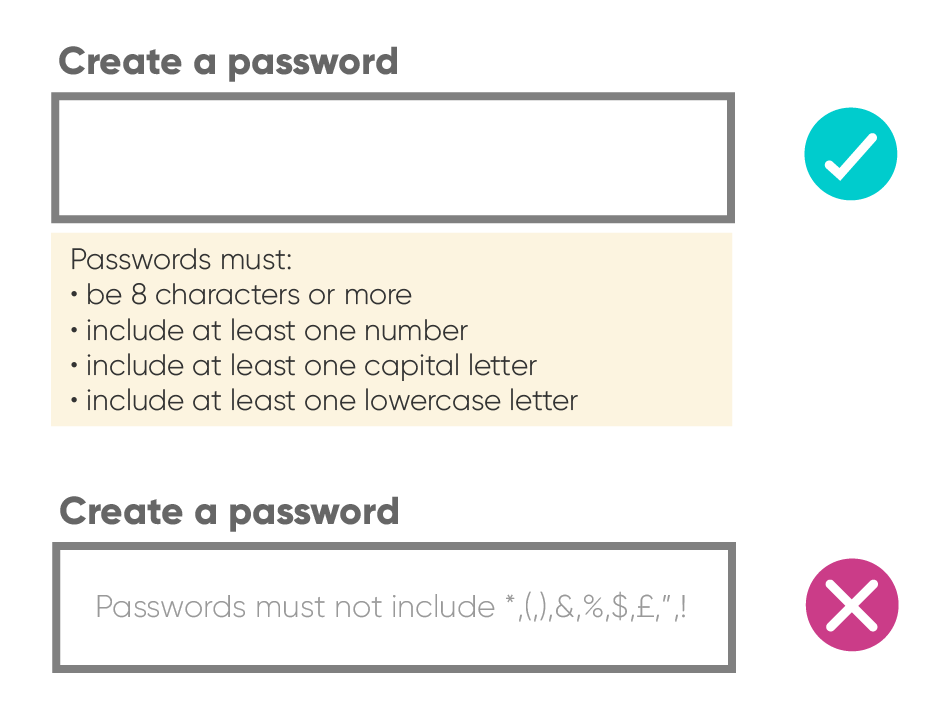 examples of different password fields