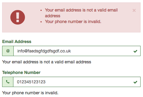 example of form validation conflict